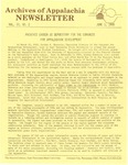Archives of Appalachia Newsletter (vol. 2, no. 2, 1980) by East Tennessee State University. Archives of Appalachia.