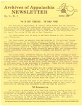 Archives of Appalachia Newsletter (vol. 5, no. 3, 1983) by East Tennessee State University. Archives of Appalachia.