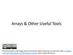 Module 06: Arrays and Other Useful Tools