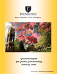 Quarterly Report - 3rd Quarter, period ending March 31, 2022 by ETSU Foundation, East Tennessee State University